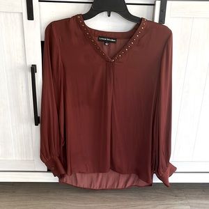 Catherine Malandrino Long Sleeve Maroon Blouse Size Small